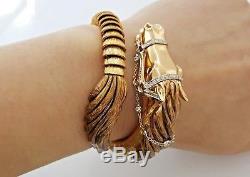 Roberto Coin Coiled Arabian Horse 18k Rose Gold 0.54 ct Diamond Bracelet Rt $29k
