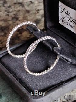 Roberto Coin Diamond 18K White Gold Inside-Out Hoop Earrings