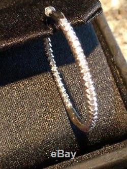 Roberto Coin Diamond 18K White Gold Inside-Out Hoop Earrings