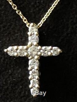 Roberto Coin Diamond & 18K Yellow Gold Cross Pendant Necklace