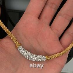 Roberto Coin Diamond 18K Yellow Gold Woven Silk Diamond Collar Necklace $10,000
