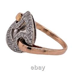 Roberto Coin Diamond 18 Karat White Rose Gold Vintage Ring Designer Ring