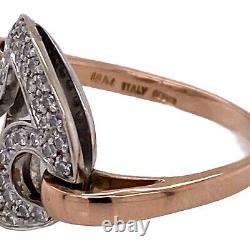 Roberto Coin Diamond 18 Karat White Rose Gold Vintage Ring Designer Ring