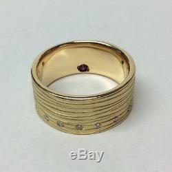 Roberto Coin Diamond 18k Yellow Gold 8.9mm Wide Ring
