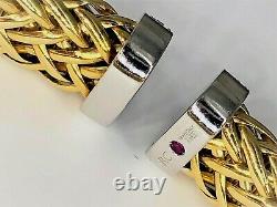 Roberto Coin Diamond 18k Yellow Gold Woven Cuff Bracelet