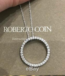 Roberto Coin Diamond Circle Necklace 18k White Gold 0.26cttw