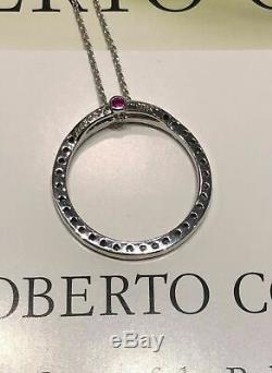 Roberto Coin Diamond Circle Necklace 18k White Gold 0.26cttw