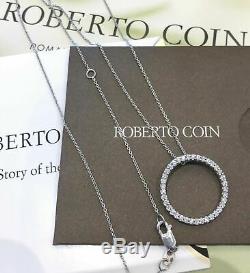 Roberto Coin Diamond Circle Necklace 18k White Gold 0.26cttw