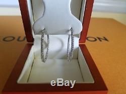 Roberto Coin Diamond Earrings Inside Out Hoops 0.98cts 18k White Gold 30MM