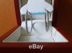 Roberto Coin Diamond Earrings Inside Out Hoops 18k White Gold