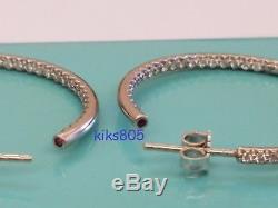 Roberto Coin Diamond Earrings Inside Out Hoops 18k White Gold