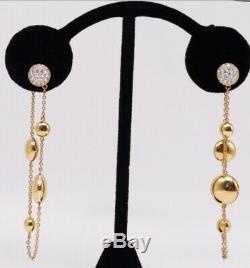 Roberto Coin Diamond Gold Disc Earrings 18k