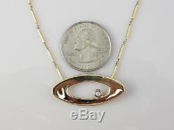 Roberto Coin Diamond Necklace 18K Yellow Gold Oval Ring 15.5 Lobster Claw