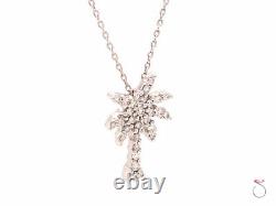 Roberto Coin Diamond Palm Tree Pendant with Chain, 18K White Gold Tiny Treasures