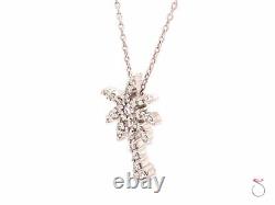 Roberto Coin Diamond Palm Tree Pendant with Chain, 18K White Gold Tiny Treasures