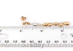 Roberto Coin Diamond Pebble 18k Rose Gold Dangle Earrings