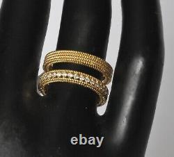 Roberto Coin Diamond Ring Sz 6.5 Yellow Gold Double Symphony New $2850 Sale