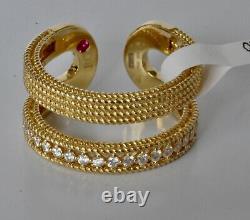 Roberto Coin Diamond Ring Sz 6.5 Yellow Gold Double Symphony New $2850 Sale