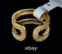 Roberto Coin Diamond Ring Sz 6.5 Yellow Gold Double Symphony New $2850 Sale