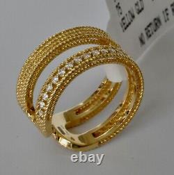 Roberto Coin Diamond Ring Sz 6.5 Yellow Gold Double Symphony New $2850 Sale