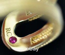 Roberto Coin Diamond Ring Sz 6.5 Yellow Gold Double Symphony New $2850 Sale