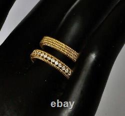 Roberto Coin Diamond Ring Sz 6.5 Yellow Gold Double Symphony New $2850 Sale