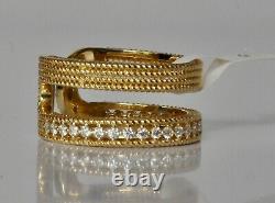 Roberto Coin Diamond Ring Sz 6.5 Yellow Gold Double Symphony New $2850 Sale