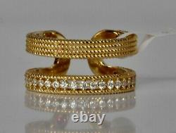 Roberto Coin Diamond Ring Sz 6.5 Yellow Gold Double Symphony New $2850 Sale