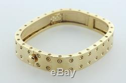 Roberto Coin Double Row 18K 750 Pois Moi Diamond Hinged Bangle Bracelet- 6.5