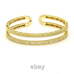 Roberto Coin Double Symphony Diamond 18K Yellow Gold Bangle Bracelet
