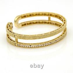 Roberto Coin Double Symphony Diamond 18K Yellow Gold Bangle Bracelet