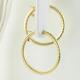 Roberto Coin Earrings Twist Hoops Textured Exposed Ruby 18k Yellow Gold NEW $940