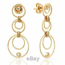 Roberto Coin Earrings Yellow Gold 18K 750 fine jewelry 3.48g diamond natural