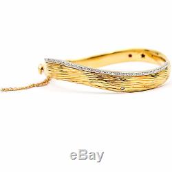 Roberto Coin Elephant Skin Bracelet with Diamonds in White and Yellow Gold