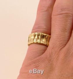 Roberto Coin Elephantino 18k Yellow Gold Wedding Flex Band Ring Sz 6.5/t53/uk-n