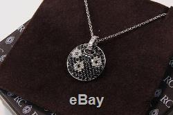 Roberto Coin Fantasia 18k Gold Diamond Black Sapphire Circle Necklace Pendant