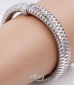 Roberto Coin Flexible Bangle with Diamonds Unworn 18K White Gold Retail $4200