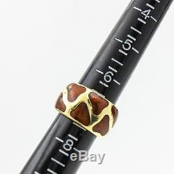 Roberto Coin Giraffe 14mm Enamel Band Ring in 18k Yellow Gold, Size 6.75