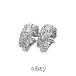 Roberto Coin Granada White Gold and Diamond Hoop Earrings 359003AWERSB