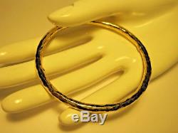 Roberto Coin Hammered Martellato 18K Yellow Gold Ruby Bangle Bracelet