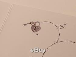 Roberto Coin Heart And Key 18k White Gold Diamond Lock Necklace Pendant