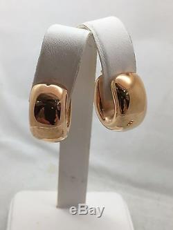 Roberto Coin Hoop 18k Rose Gold Earrings Italy