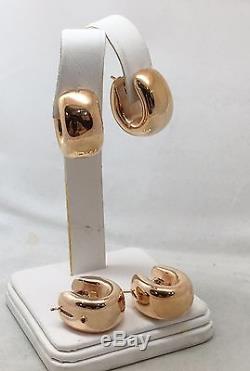 Roberto Coin Hoop 18k Rose Gold Earrings Italy