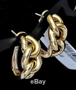 Roberto Coin Hoop Knot Earrings 18K Yellow Gold $3100 New Sale