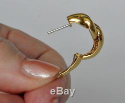 Roberto Coin Hoop Knot Earrings 18K Yellow Gold $3100 New Sale