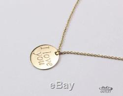 Roberto Coin I Love You 18k Yellow Gold Disc Dangle Necklace Pendant
