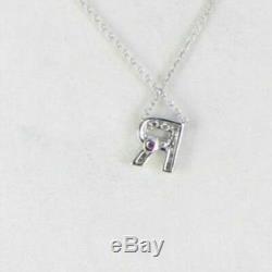 Roberto Coin Initial Thoughts Letter R Necklace 18k White Gold Diamond 0.06cts