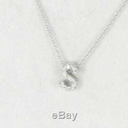 Roberto Coin Initial Thoughts Letter S Necklace 18k WG Diamond 0.06cts 18 $580