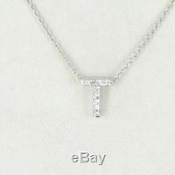 Roberto Coin Initial Thoughts Letter T Necklace 18k WG Diamond 0.06cts 18 $580