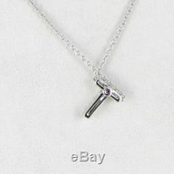 Roberto Coin Initial Thoughts Letter T Necklace 18k WG Diamond 0.06cts 18 $580